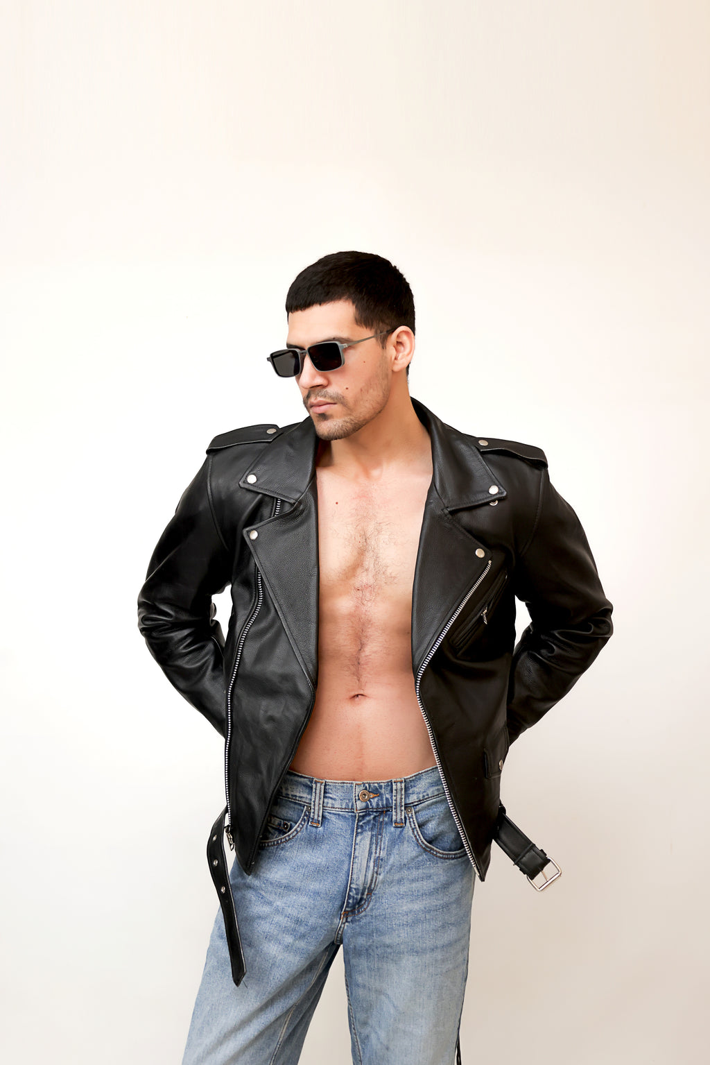 LEATHER BIKER JACKET
