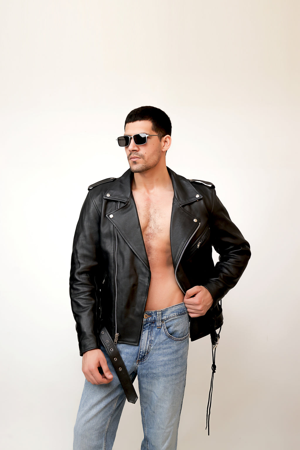 LEATHER BIKER JACKET