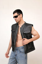 LEATHER VEST